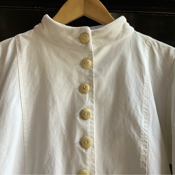 Ewa I Walla Peasant Lagenlook Vintage Buttondown Coat - Picture 3 of 9